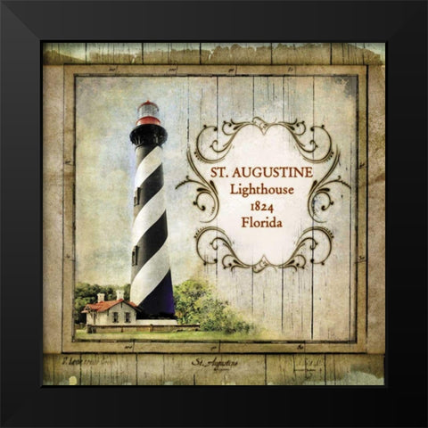 Florida Lighthouse IX Black Modern Wood Framed Art Print by Beth Anne Creative