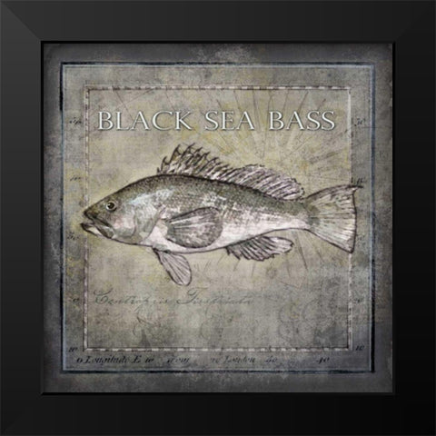 Ocean Fish II Black Modern Wood Framed Art Print by Beth Anne Creative