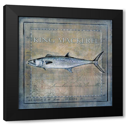 Ocean Fish III Black Modern Wood Framed Art Print with Double Matting by Beth Anne Creative