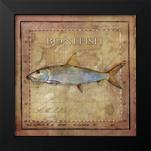 Ocean Fish IV Black Modern Wood Framed Art Print by Beth Anne Creative