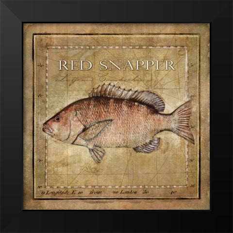 Ocean Fish VII Black Modern Wood Framed Art Print by Beth Anne Creative