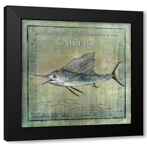 Ocean Fish VIII Black Modern Wood Framed Art Print with Double Matting by Beth Anne Creative