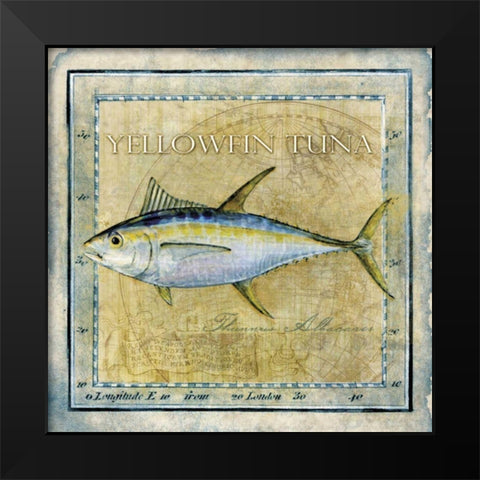 Ocean Fish XII Black Modern Wood Framed Art Print by Beth Anne Creative