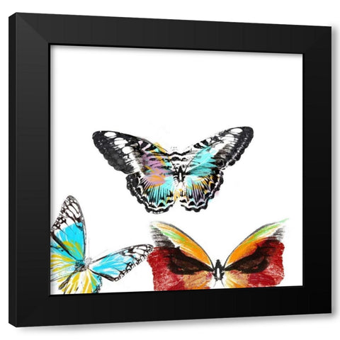 Butterflies Dance II Black Modern Wood Framed Art Print with Double Matting by Project, A.