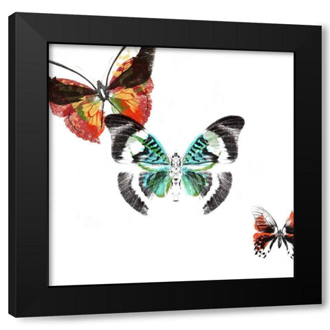 Butterflies Dance III Black Modern Wood Framed Art Print with Double Matting by Project, A.