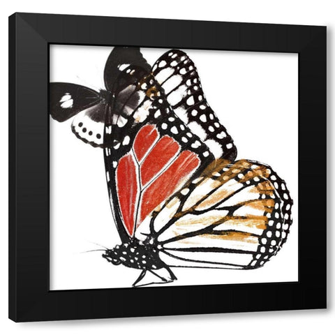 Butterflies Dance IV Black Modern Wood Framed Art Print with Double Matting by Project, A.