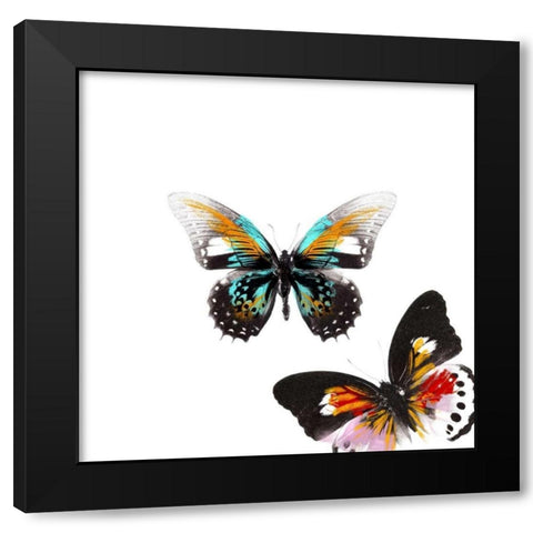 Butterflies Dance VI Black Modern Wood Framed Art Print by Project, A.