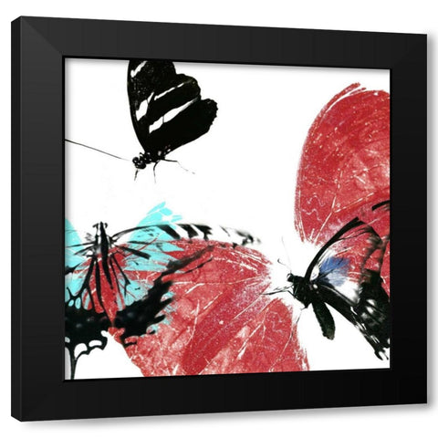 Butterflies Dance VIII Black Modern Wood Framed Art Print with Double Matting by Project, A.