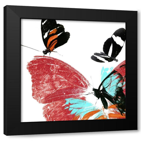 Butterflies Dance IX Black Modern Wood Framed Art Print by Project, A.