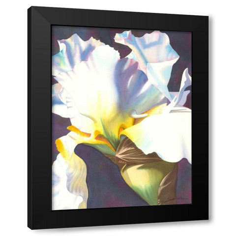 Blue Iris I Black Modern Wood Framed Art Print with Double Matting by Higby, Jason