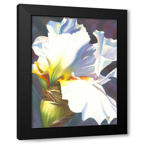 Blue Iris II Black Modern Wood Framed Art Print with Double Matting by Higby, Jason