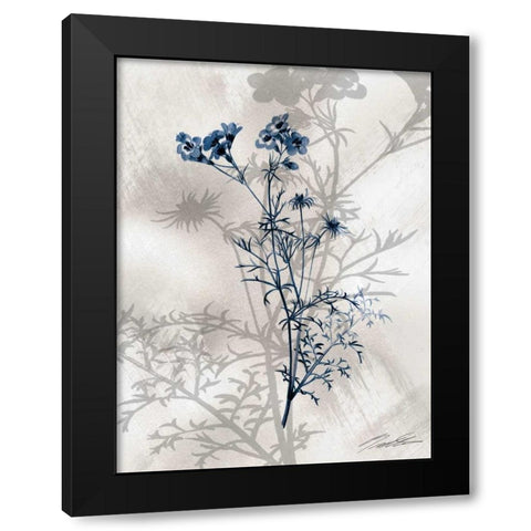 Indigo Bloom I Black Modern Wood Framed Art Print with Double Matting by Butler, John