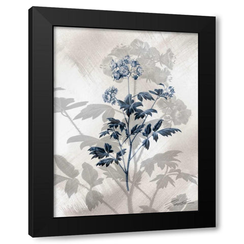 Indigo Bloom II Black Modern Wood Framed Art Print by Butler, John