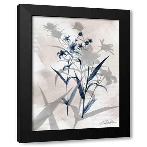 Indigo Bloom IV Black Modern Wood Framed Art Print with Double Matting by Butler, John