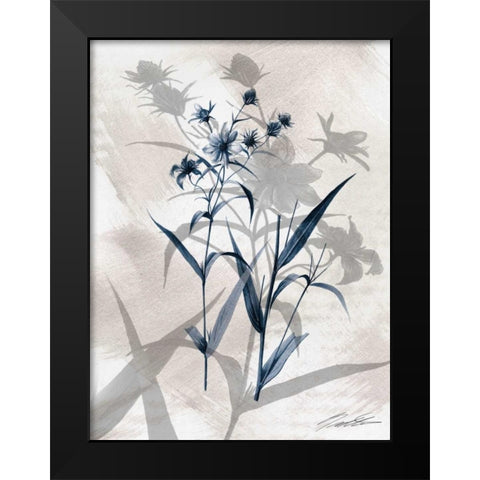 Indigo Bloom IV Black Modern Wood Framed Art Print by Butler, John