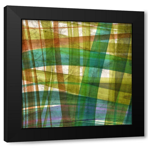 Paintstroke Tile I Black Modern Wood Framed Art Print with Double Matting by Higby, Jason