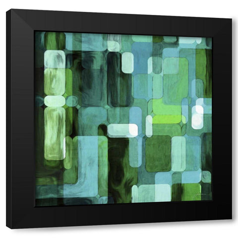 Modular Tiles II Black Modern Wood Framed Art Print by Burghardt, James