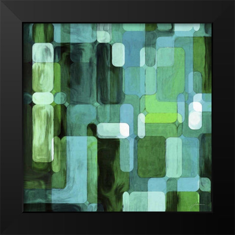 Modular Tiles II Black Modern Wood Framed Art Print by Burghardt, James