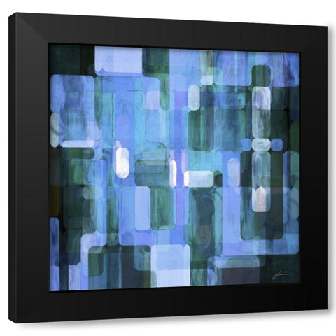 Modular Tiles III Black Modern Wood Framed Art Print by Burghardt, James