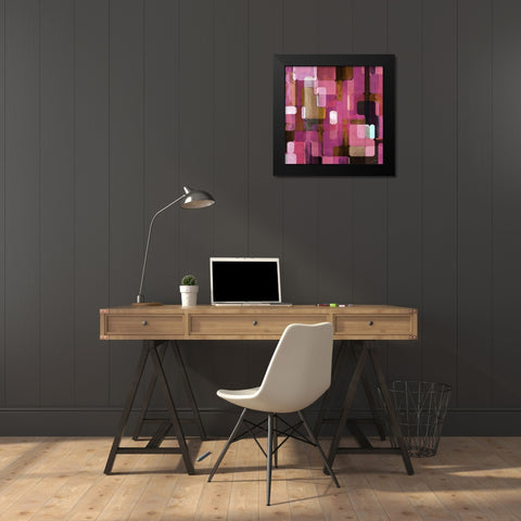 Modular Tiles IV Black Modern Wood Framed Art Print by Burghardt, James