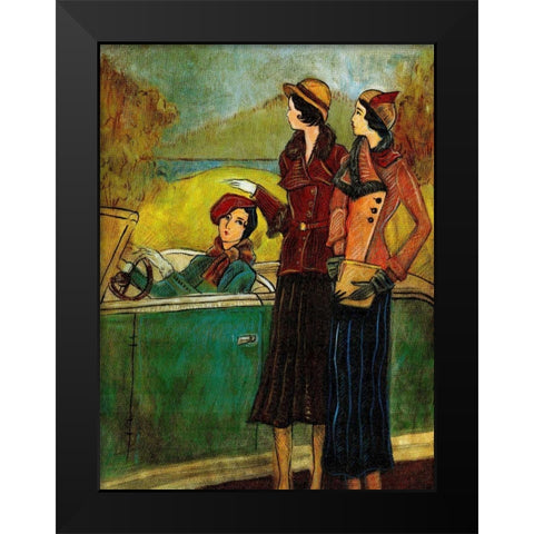 Girls and Cars I Black Modern Wood Framed Art Print by Harrington, Danielle