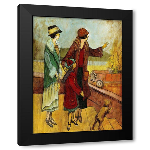 Girls and Cars II Black Modern Wood Framed Art Print by Harrington, Danielle