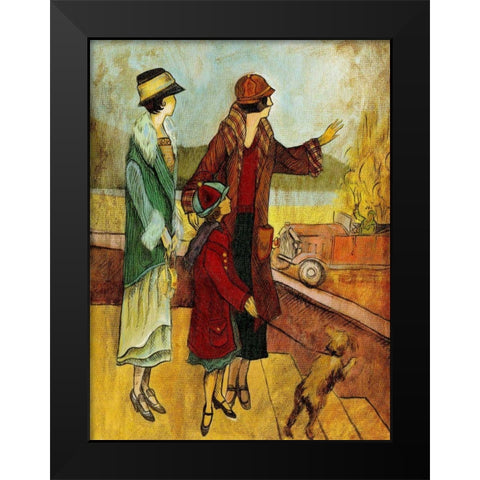 Girls and Cars II Black Modern Wood Framed Art Print by Harrington, Danielle