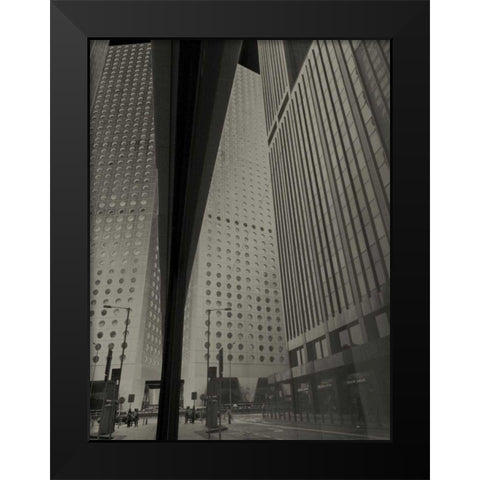 Skyrise View I Black Modern Wood Framed Art Print by Ling, Tang