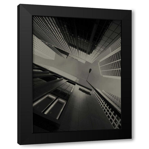 Skyrise View II Black Modern Wood Framed Art Print by Ling, Tang