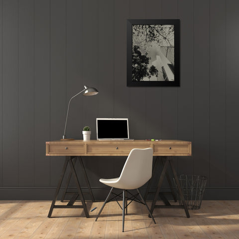 Skyrise View III Black Modern Wood Framed Art Print by Ling, Tang