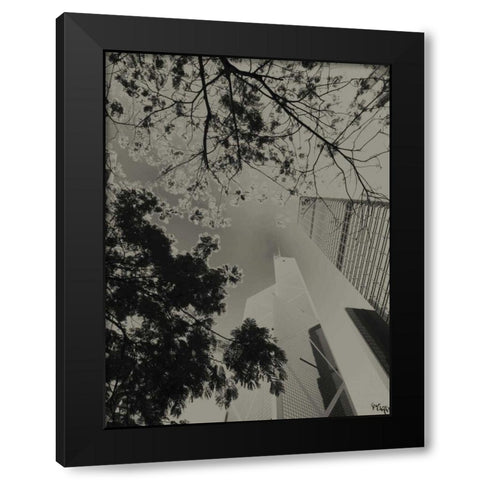 Skyrise View III Black Modern Wood Framed Art Print by Ling, Tang