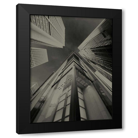 Skyrise View IV Black Modern Wood Framed Art Print with Double Matting by Ling, Tang