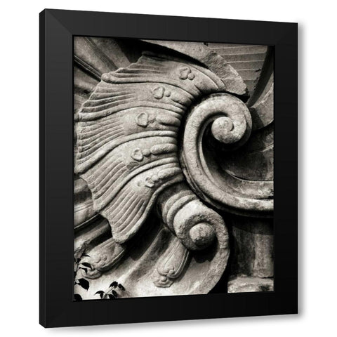 Stone Carving I Black Modern Wood Framed Art Print by Ling, Tang