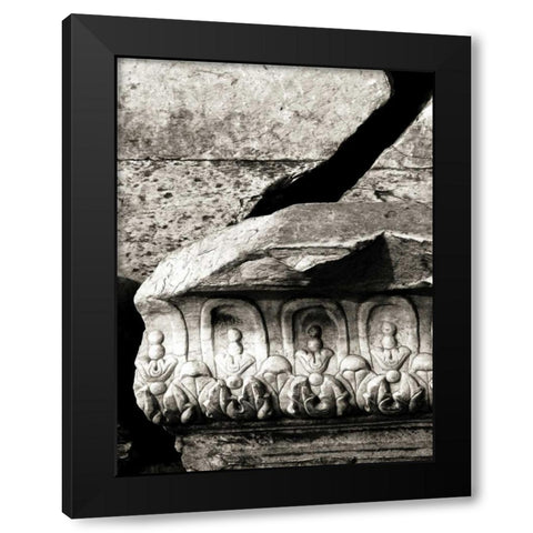 Stone Carving IV Black Modern Wood Framed Art Print by Ling, Tang
