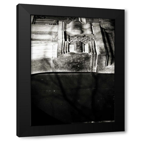 Stone Carving V Black Modern Wood Framed Art Print with Double Matting by Ling, Tang