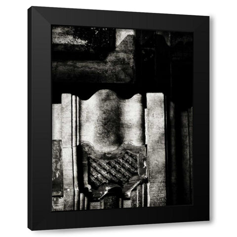 Stone Carving VI Black Modern Wood Framed Art Print by Ling, Tang