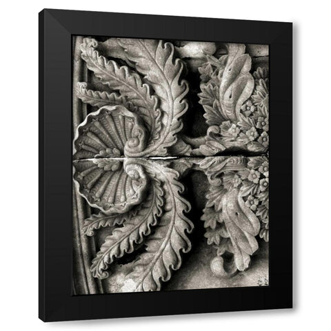 Stone Carving VIII Black Modern Wood Framed Art Print by Ling, Tang
