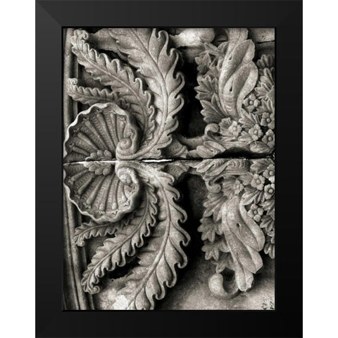 Stone Carving VIII Black Modern Wood Framed Art Print by Ling, Tang