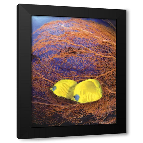 Jeweled Fish II Black Modern Wood Framed Art Print with Double Matting by Henry, Lola