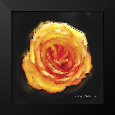 Vibrant Flower II Black Modern Wood Framed Art Print by Henry, Lola