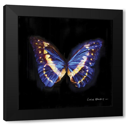 Techno Butterfly II Black Modern Wood Framed Art Print by Henry, Lola