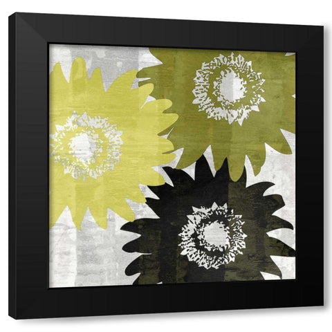 Bloomer Squares I Black Modern Wood Framed Art Print with Double Matting by Burghardt, James