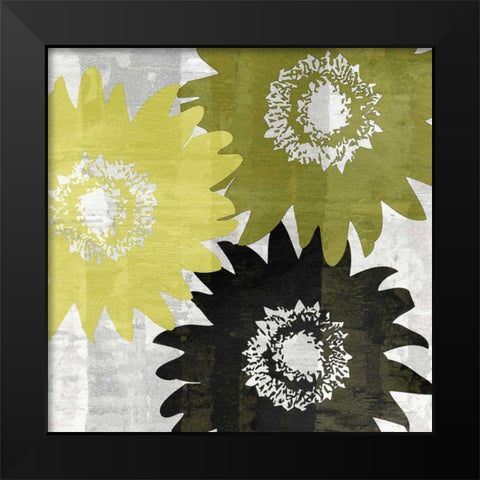 Bloomer Squares I Black Modern Wood Framed Art Print by Burghardt, James