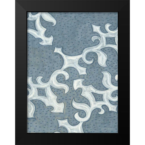 Blue Ornament I Black Modern Wood Framed Art Print by Deans, Karen