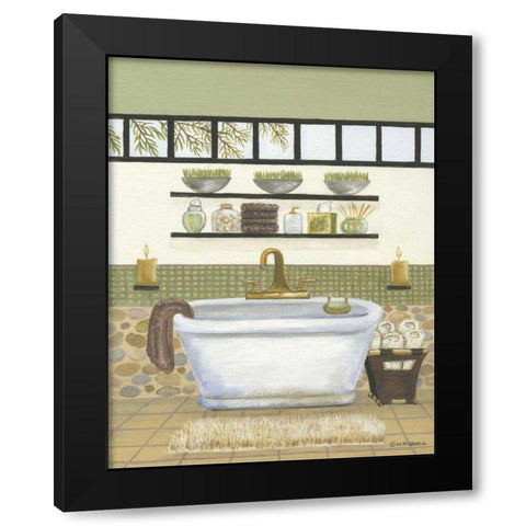 Retreat II Black Modern Wood Framed Art Print with Double Matting by Russell, Wendy