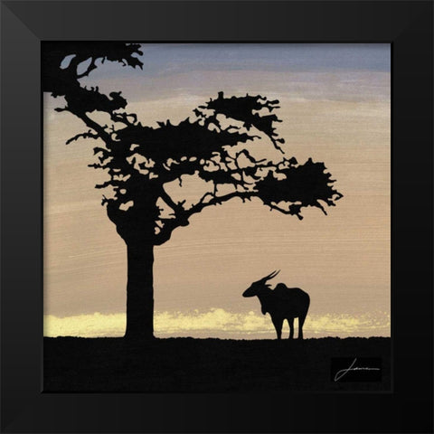 Savanna II Black Modern Wood Framed Art Print by Burghardt, James
