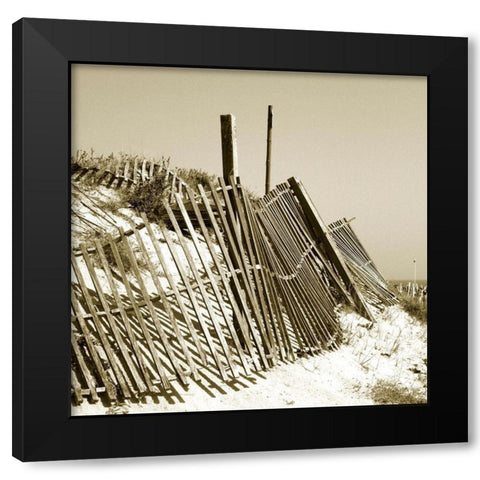 Fences in the Sand I Black Modern Wood Framed Art Print by Bay, Noah