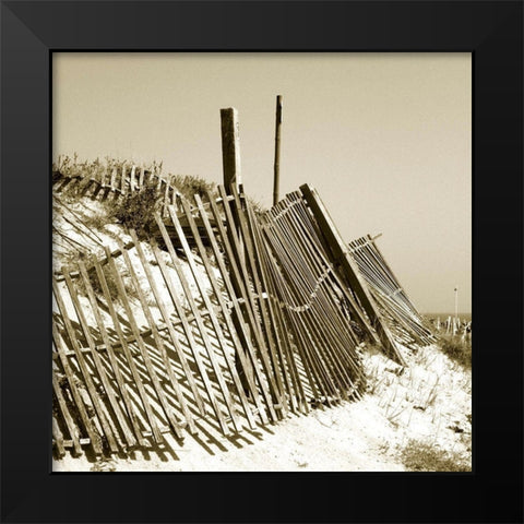 Fences in the Sand I Black Modern Wood Framed Art Print by Bay, Noah