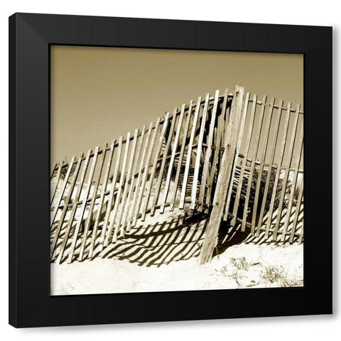 Fences in the Sand II Black Modern Wood Framed Art Print with Double Matting by Bay, Noah