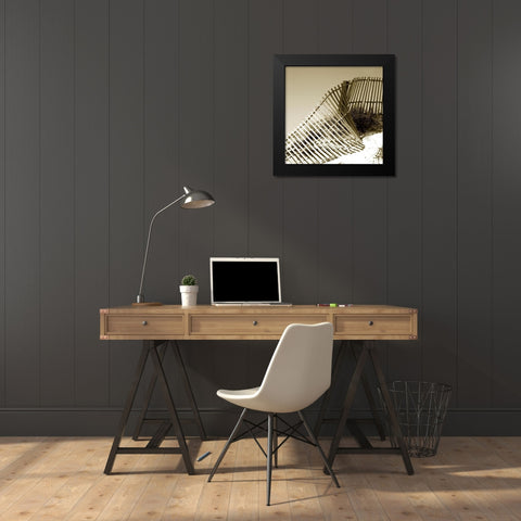 Fences in the Sand III Black Modern Wood Framed Art Print by Bay, Noah